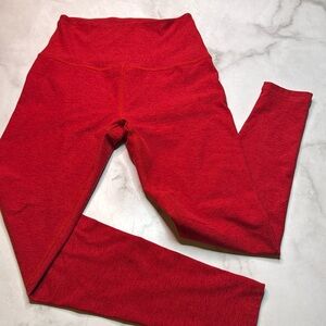 Beyond Yoga Spacedye Caught In The Midi High Waisted Legging Ruby Red Heather
